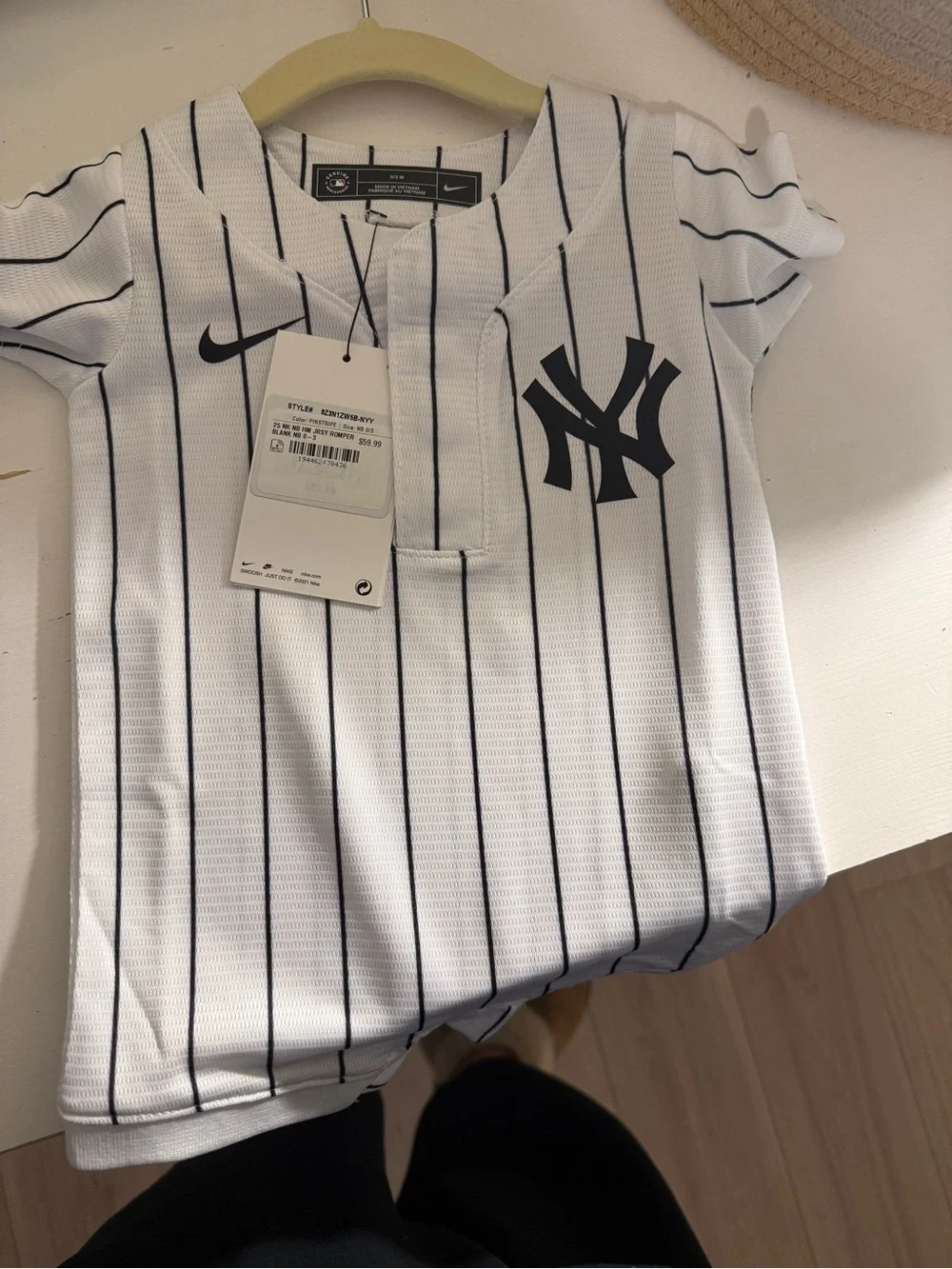 Nike baby White Jersey with Pinstripes